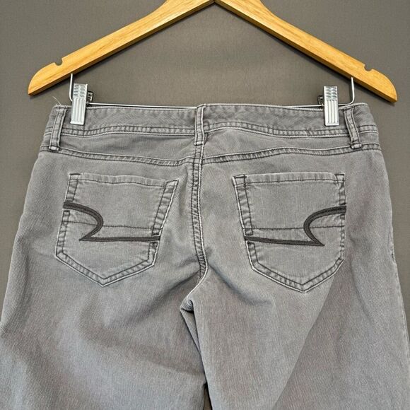 American Eagle Women’s Grey Corduroy Pants Low Rise Size 4 Cotton Blend Casual - Picture 5 of 9